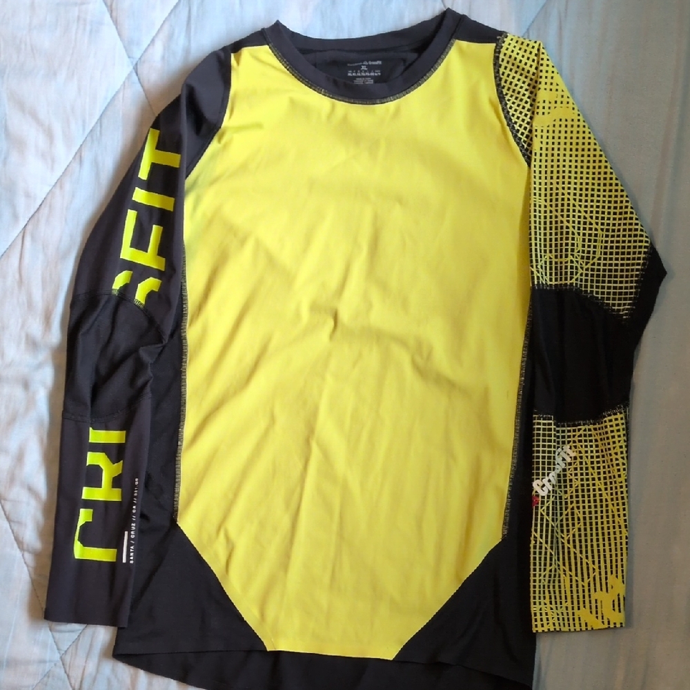 Yellow & Black Long Sleeve Reebok Crossfit Athletic Shirt